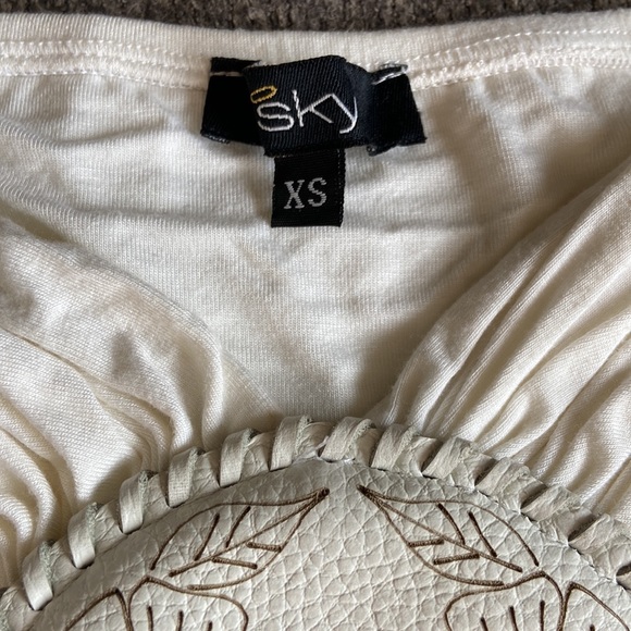 Sky Brand White Strapless Maxi Dress with Turquoise Pendant - Picture 4 of 5